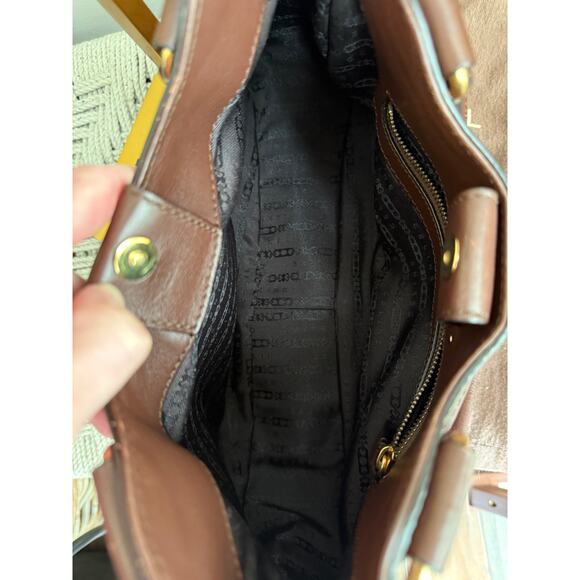 Celine Burgundy Leather and Tweed Handbag - Picture 10 of 11